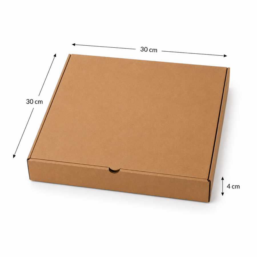 Medidas caja para pizza de cartón 30x30x4 cm
