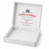 Caja para pizza blanca 30x30x4 cm abierta con ventilación e impresión interior