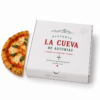 Caja para pizza blanca personalizada 30x30x4 cm junto a pizza artesanal