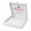 Caja para pizza 36x36x4 cm blanca personalizada abierta Caja para pizza 36x36x4 cm blanca personalizada abierta con impresión interior y sistema de ventilación
