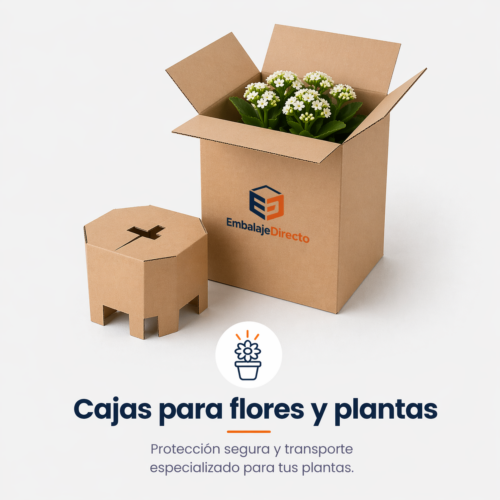 Cajas de cartón para flores y plantas con soporte para transporte seguro Cajas de cartón para flores y plantas con soporte para transporte seguro