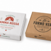 Cajas de pizza personalizadas kraft y blancas Cajas para pizza personalizadas en cartón kraft y blanco con impresión corporativa