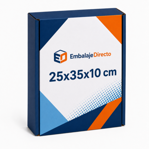 Carpeta de cartón personalizada 25 x 35 x 10 cm | Embalaje Directo Carpeta de cartón personalizada de 25 x 35 x 10 cm con impresión offset a todo color para documentación, catálogos y muestras