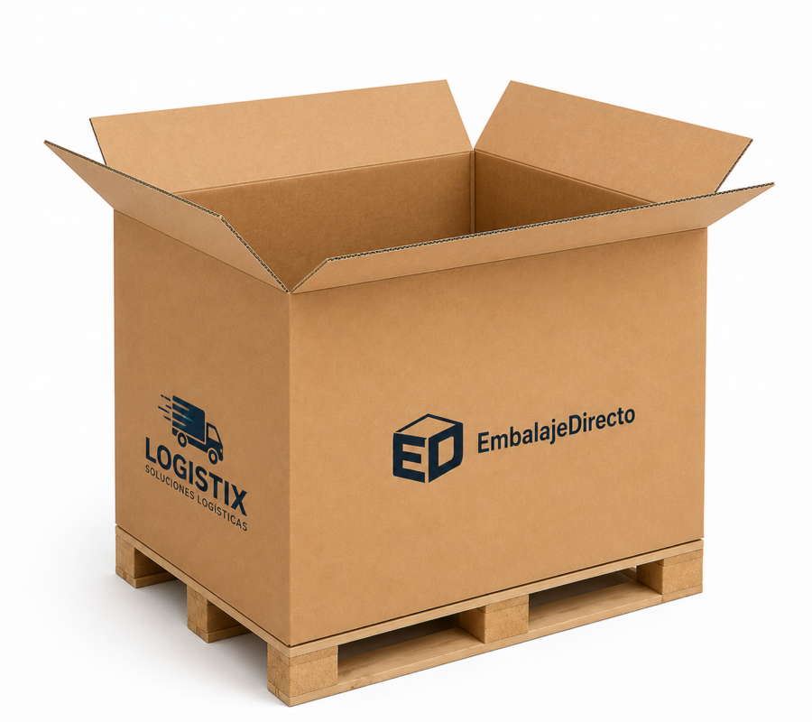 Contenedor de cartón personalizado para logística 120x100x80 cm