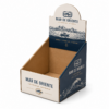 Expositor de cartón personalizado para conservas | Embalaje Directo Expositor de cartón de sobremesa personalizado para conservas y productos de alimentación con cabecera publicitaria