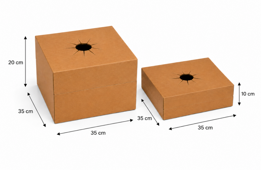 Interiores para cajas de flores 35x35 cm Interiores de cartón para sujeción de flores y plantas de 35x35 cm en alturas de 10 cm y 20 cm