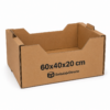 Caja para frutas y verduras 60x40x20 cm de cartón kraft resistente