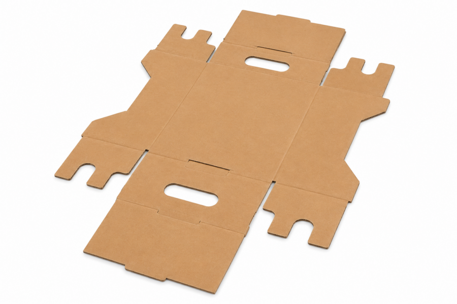 Troquel caja para cerezas 5 kg 40x30x14 cm de cartón kraft