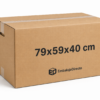 caja de cartón doble 79x59x40 cm kraft con medidas y logo Embalaje Directo