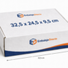 Caja para jamón ibérico loncheado con medidas 32,5 x 24,5 x 9,5 cm Caja para jamón ibérico loncheado 32,5 x 24,5 x 9,5 cm con flechas de medida