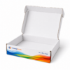 Caja automontable personalizada 31x31x5 abierta con interior visible Caja automontable personalizada 31x31x5 abierta con interior visible