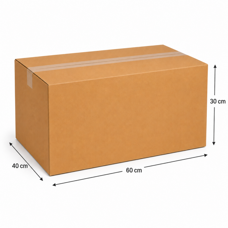 Medidas caja logística B1 60x40x30 cm | Embalaje Directo Medidas de la caja logística B1 de cartón canal doble 60x40x30 cm con dimensiones exteriores