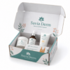 Caja para cosmética y farmacia abierta personalizada Savia Derm Caja para cosmética y farmacia 22x15,5x9,5 cm abierta con productos de cosmética