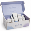Caja para cosmética y farmacia abierta personalizada Nébula Skin Caja para cosmética y farmacia 29x17,5x11,5 cm abierta con productos de parafarmacia