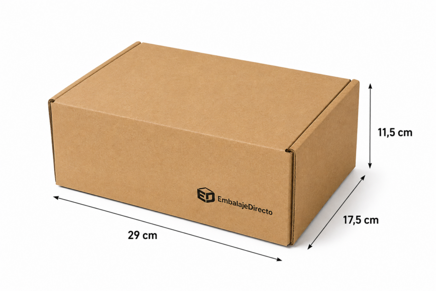 Caja para cosmética y farmacia 29x17,5x11,5 cm con flechas de medida Caja para cosmética y farmacia 29x17,5x11,5 cm con flechas y medidas visibles