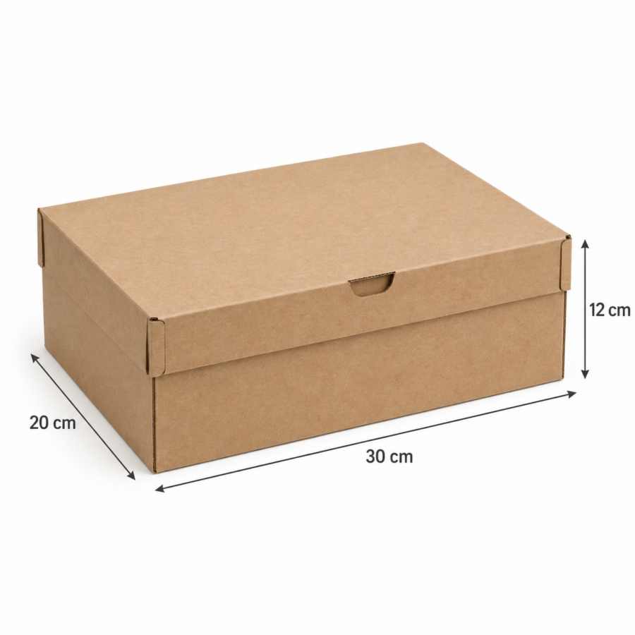 Medidas caja de cartón para zapatos 30×20×12 cm Medidas de cajas de cartón para zapatos 30×20×12 cm en microcanal
