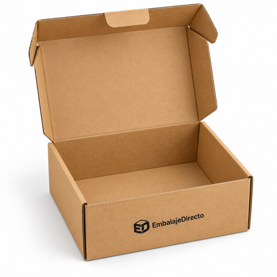 Caja automontable 19x19x12 cm abierta Caja automontable 19x19x12 cm abierta para envíos ecommerce