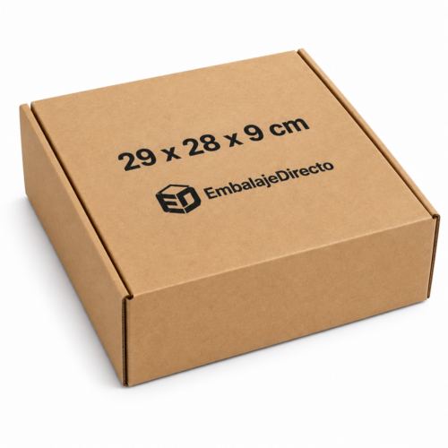 Cajas automontables 29x28x9 cm para envíos ecommerce Cajas automontables 29x28x9 cm para envíos ecommerce de base casi cuadrada