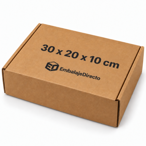 Caja automontable 30x20x10 cm para envíos ecommerce Caja automontable 30x20x10 cm para envíos ecommerce de cartón kraft