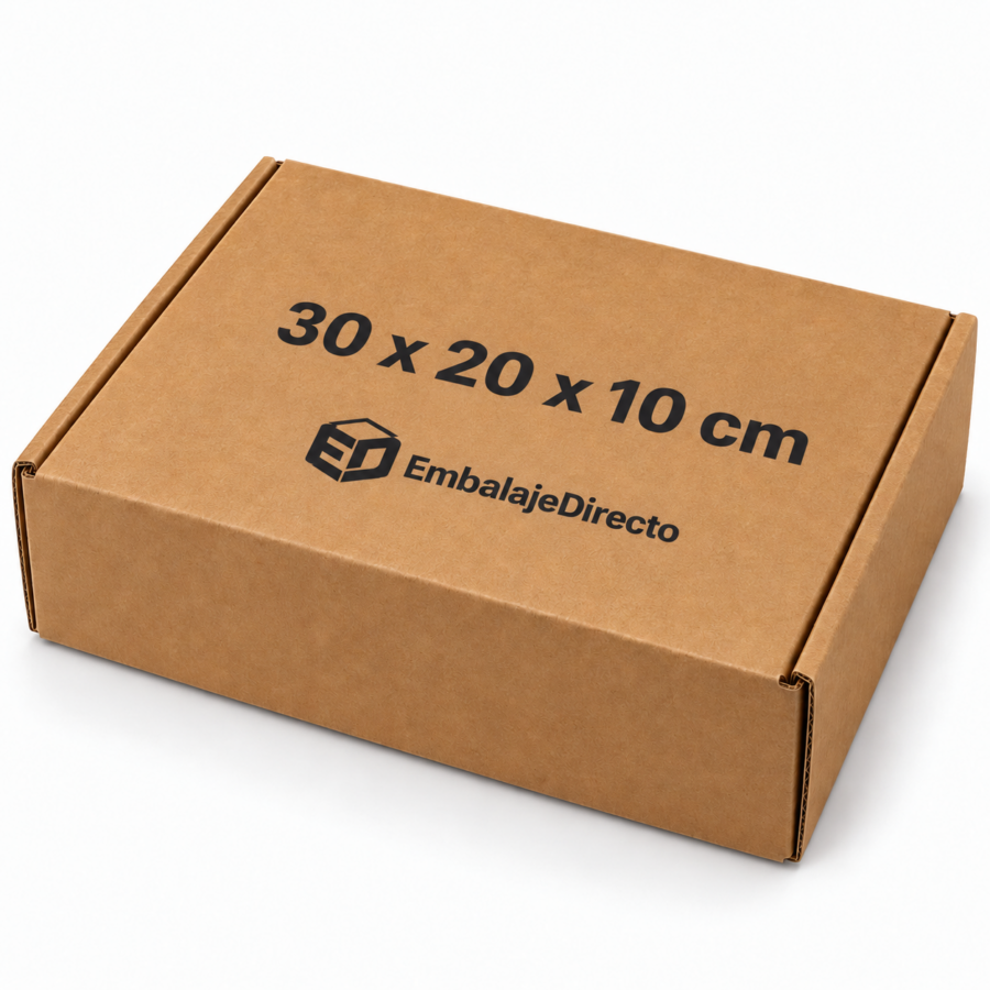Caja automontable 30x20x10 cm para envíos ecommerce Caja automontable 30x20x10 cm para envíos ecommerce de cartón kraft