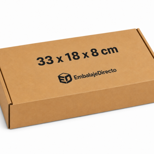 Caja pizza calzone 33x18x8 cm en kraft Caja pizza calzone 33x18x8 cm de cartón kraft con logo de Embalaje Directo