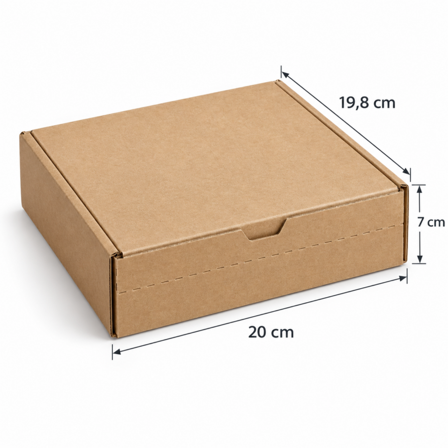 Medidas de caja para devoluciones ecommerce 20x19,8x7 cm Medidas de la caja para devoluciones ecommerce 20x19,8x7 cm